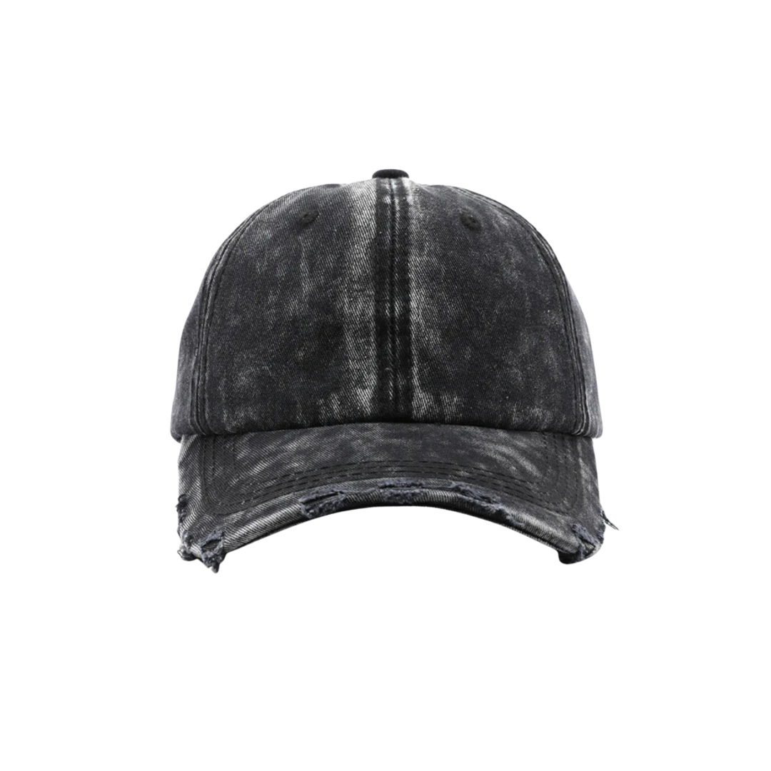 DISTRESSED BASEBALL HAT - Black