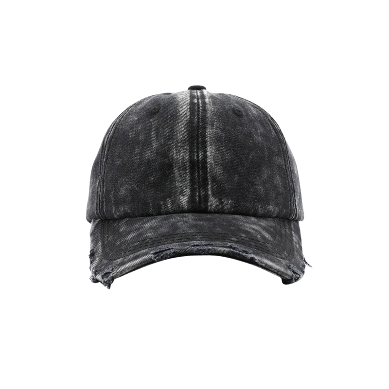 DISTRESSED BASEBALL HAT - Black