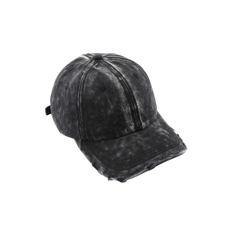 DISTRESSED BASEBALL HAT - Black