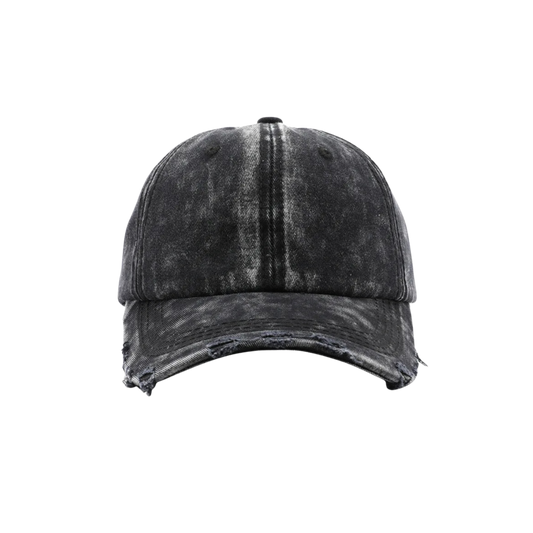 DISTRESSED BASEBALL HAT - Black