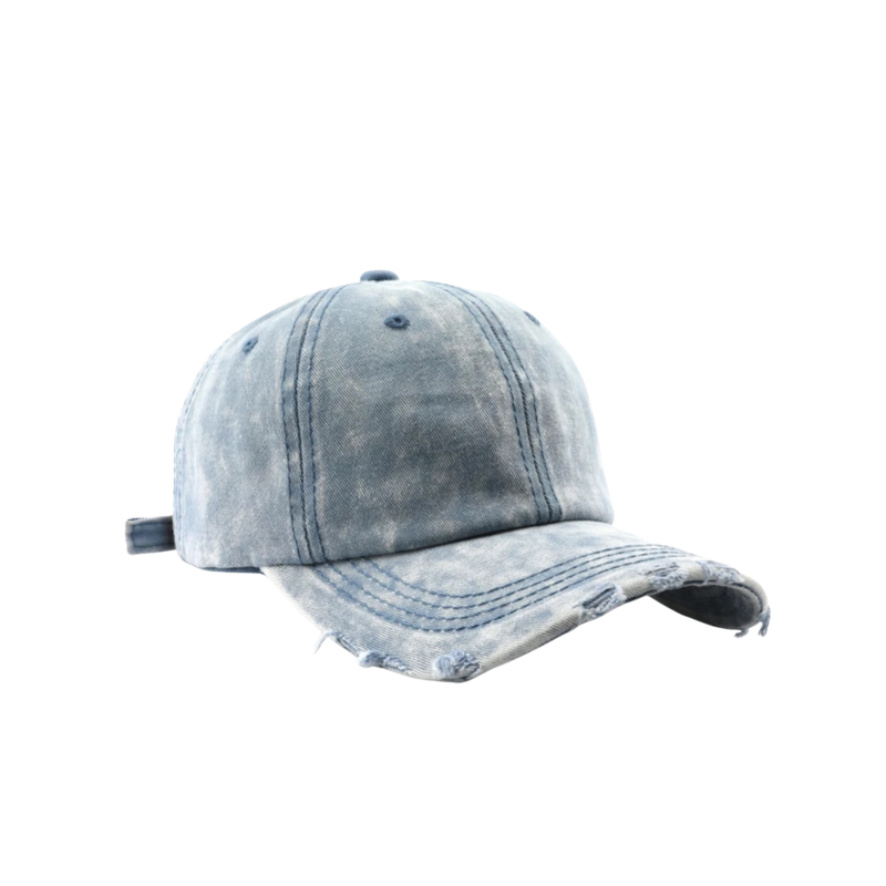 DISTRESSED BASEBALL HAT - Blue