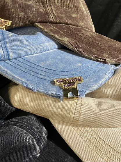 DISTRESSED BASEBALL HAT - Blue
