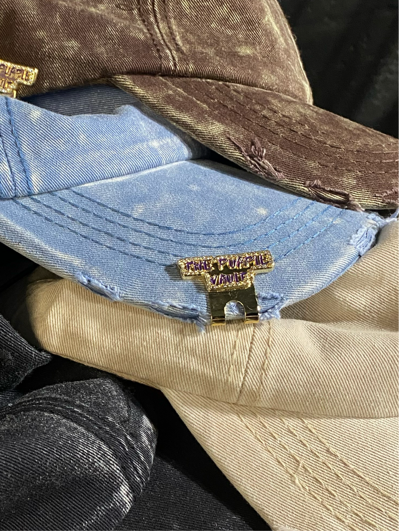 DISTRESSED BASEBALL HAT - Blue
