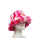 FUZZY BUCKET HAT - Red, White, & Pink