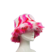 Load image into Gallery viewer, Fuzzy Bucket Hat - Red, White, &amp; Pink
